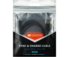 CANYON laidas UM-1 MicroUSB 5W 1m Juodas