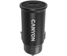 Canyon C-20, PD 20W Kišeninis automobilinis įkroviklis, įėjimas: DC12V-24V, išėjimas: PD20W, palaiko iPhone12 PD greitą įkrovimą, Atitinka CE RoHs , Dydis: 50.6*23.4*23.4, 18g, Juodas