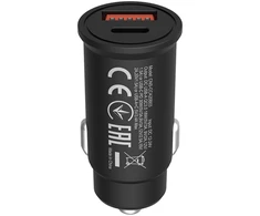 CANYON C-20B03, PD 30W/QC3.0 18W Kišeninis automobilinis įkroviklis su 1-USB A+ 1-USB-C įvestis: DC12V-24V, Išvestis: USBC: PD30W( 5V3A/9V3A/12V2.5A/15V2.5A/15V.3.0. 18W (5V3A