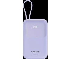 CANYON maitinimo blokas OnPower 101 įmontuotas kabelis 10000 mAh PD22.5W Violetinė