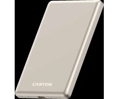 CANYON išorinė baterija OnPower 505 plonas magnetinis 5000 mAh PD20W smėlio spalvos