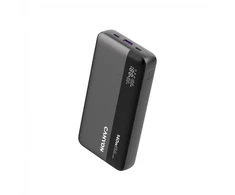 CANYON išorinė baterija PB-240, 25000mAh PD140W, su ekranu, matmenys 160,0 x 82 x 27 mm, svoris 508+-10 g, tamsiai pilka spalva