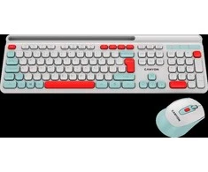 CANYON HSET-W5 EN Klaviatūra ir pelė AAA+AA Wireless Baltas
