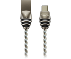 CANYON laidas UC-5 USB-C 10W 1m Dark Pilkas
