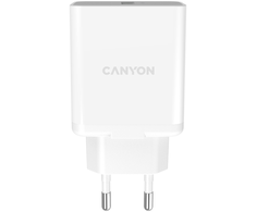 Canyon, Sieninis įkroviklis su 1*USB, QC3.0 18W, Įėjimas: 110V-240V, Išėjimas:Išėjimas: DC 5V/3A,9V/2A,12V/1.5A, Eu kištukas, OCP/OVP/OTP/SCP, CE , RoHS, ERP. Dydis: 89*46*26,5mm, 52g, Baltas