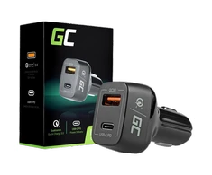 Green Cell Žalias Cell GREENCELL CAD33 automobilinis įkroviklis Žalias Cell USB-C maitinimo tiekimas + USB greitas įkrovimas 3.0