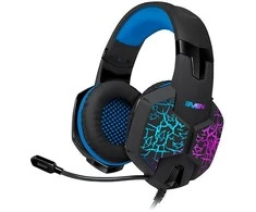 Ausinės su mikrofonu SVEN AP-U980MV juodas-mėlynas (USB, LED, 7.1), SV-015633