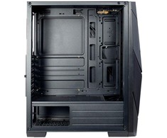 Inter tech Chassis IT-3303 Hornet žaidimų bokštas, ATX, 1xUSB3.0, 2xUSB2.0, maitinimo šaltinis pasirinktinai, lango šoninis skydelis, LED juostelės priekyje, 120 mm ARGB ventiliatorius, Juodas