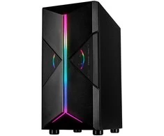 Inter tech Chassis IT-3306 Cavy Gaming Tower, ATX, 1xUSB3.0, 2xUSB2.0, PSU pasirinktinai, Lango šoninis skydelis, LED juostos priekyje , 120mm ARGB ventiliatorius, Juodas