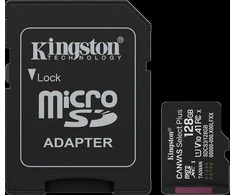 „Kingston Technology“ 128 GB „Micro SDXC Canvas Select Plus Gen3“ 150 MB/s A1 kortelė + adapteris