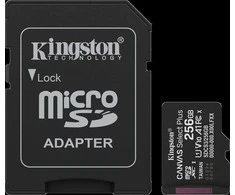 „Kingston Technology“ 256 GB „Micro SDXC Canvas Select Plus Gen3“ 150 MB/s A1 kortelė + adapteris