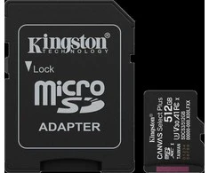 „Kingston Technology“ 512 GB „Micro SDXC Canvas Select Plus Gen3“ 150 MB/s A1 kortelė + adapteris