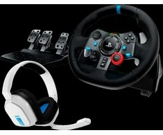 LOGITECH G29 Driving Force lenktyninis vairas PS + Astro A10 - Baltas