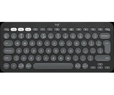 Belaidė klaviatūra Logitech PEBBLE KEYS 2 K380S, Grafito spalvos, Išdėstymas: Šiaurės šalių (Qwerty)