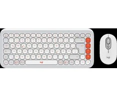 Klaviatūra LOGITECH POP ICON COMBO - OFF Baltas - US INT'L - BT - INTNL-973