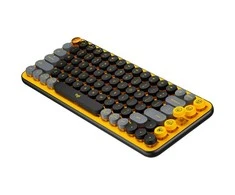 Belaidė mechaninė klaviatūra Logitech POP KEYS, Geltonos spalvos, Išdėstymas: Rusų (Йцукен/Qwerty)