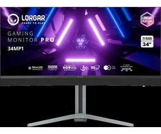 LORGAR 34MP1, UWQHD MiniLED Gaming Monitorius Pro, 34'' (3440*1440) VA curved monitorius, juodas/milky pilkas