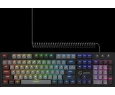 LORGAR Azar 514, Laidinė mechaninė žaidimų klaviatūra, RGB foninis apšvietimas, 1680000 spalvų variacijų, 18 režimų, klavišų skaičius: 104, 50 mln. paspaudimų, linijiniai „dream“ jungikliai, 3,4 m ilgio spyruoklinis laidas, ABS plastikas+metalas, magnetinis dangtelis, 450*136*39 mm, 1,17 kg, juodas, EN išdėstymas