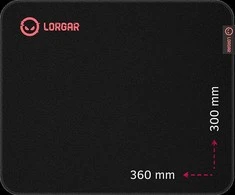 Lorgar Main 323, Pelės kilimėlis žaidimams, Tikslus valdymo paviršius, Raudona neslystantis guminis pagrindas, dydis: 360mm x 300mm x 3mm, svoris 0,21kg