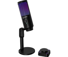 LORGAR SMP40, RGB Microphone with external mute button and metal stand, Juodas