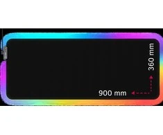 Lorgar Steller 919, Pelės kilimėlis žaidimams, Didelės spartos paviršius, neslystantis guminis pagrindas, RGB apšvietimas, USB jungtis, Lorgar WP Gameware palaikymas, dydis: 900mm x 360mm x 3mm, svoris 0,635kg