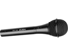 Mikrofonas SVEN MK-100 (laidinis, dinaminis, metalinis, laidas 4,0 m, 6,3/3,5 mm lizdas, kardioidinis, juodas)