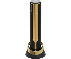 Prestigio Maggiore, smart wine opener, 100% automatic, opens iki 70 bottles without recharging, foil cutter included, premium design, 480mAh battery, Dimensions D 48*H228mm, juodas + auksinis color.