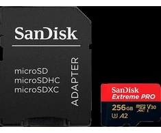 Atminties kortelė SanDisk microSDXC Extreme Pro 256GB 200/140 MB/s A2 C10 V30 UHS-I U3