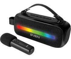 Speaker SVEN PS-255, juodas (12W, Bluetooth, FM, USB, karaoke mic, 3600mAh)