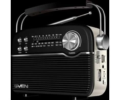 Speaker SVEN SRP-500, juodas (3W, Bluetooth,FM/AM/SW, USB, Micro SD, AUXt, battery)