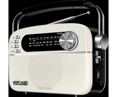 Garsiakalbis SVEN SRP-505, baltas (3W, Bluetooth, FM/AM/SW, USB, Micro SD, AUX, baterija)