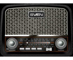 Speaker SVEN SRP-555, juodas-sidabrinis (3W, FM/AM/SW, USB, SD/Micro SD, battery)
