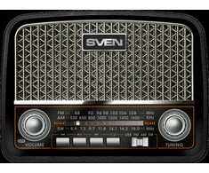 Speaker SVEN SRP-555, juodas-sidabrinis (3W, FM/AM/SW, USB, SD/Micro SD, battery)