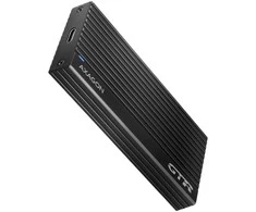 Itin greita išorinė AXAGON EEM2-GTR THIN RIB dėžutė su USB 3.2 Gen 2 sąsaja skirta NVMe (PCI-Express) M.2 SSD diskams. Dvipusė USB-C jungtis ant dėžutės kartu su pridedamu USB-C -> USB-C laidu užtikrina patikimą ryšį.