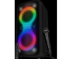 Portable speaker SVEN PS-1000, juodas, power output 2x80W (RMS), TWS, Bluetooth, FM, USB, LED-display, lithium battery
