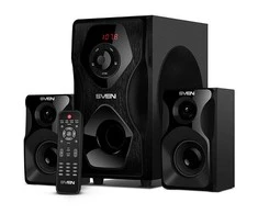 Kompiuterio kolonėlės SVEN MS-2055, juodas, Bluetooth, FM, USB/SD, Ekranas, RC blokas, galia 30W+2x12.5W (RMS), SV-016609