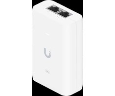 Ubiquiti U-POE+ adapter 30W, powers UniFi PoE+ devices, reduce dependency on PoE switch power, Contains RJ45 data input, AC cable with earth ground, and PoE+ output