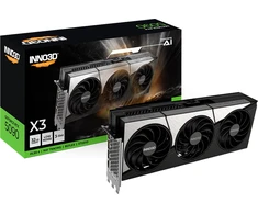 Vaizdo plokštė INNO3D NVIDIA RTX-5090 X3 32GB GDDR7 512bit, 2410 Mhz / 28 Gbps, 3x DP, 1x HDMI, 3 fan, 3 slot