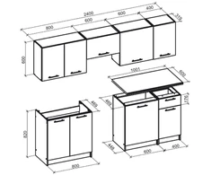 Halmar Virtuvės komplektas DARIA 240 antracitas/ąžuolas craft