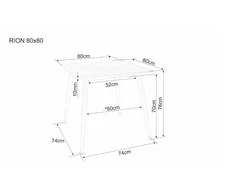 Signal Meble Stalas RION K 80X80