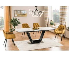 Signal Meble Valgomojo komplektas - Stalas ARMANI CERAMIC + Kėdės CHERRY VELVET