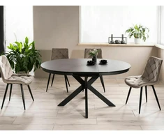 Signal Meble Valgomojo komplektas - Stalas PORTO CERAMIC + Kėdės RALPH VELVET