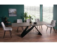 Signal Meble Valgomojo komplektas - Stalas WESTIN 160 CERAMIC + Kėdės RALPH VELVET