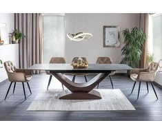 Signal Meble Valgomojo komplektas - Stalas DOLCE CERAMIC + Kėdės CHERRY VELVET