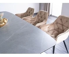 Signal Meble Valgomojo komplektas - Stalas DOLCE CERAMIC + Kėdės CHERRY VELVET