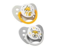 Baby Ono BabyOno čiulptukas silikoninis, anatominis, 3-6 m, 2 vnt., pilkas, 1226/02