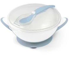 Baby Ono BabyOno lėkštė limpančiu dugnu + šaukštelis Nuo 6+ mėn., mėlyna, 1063/05