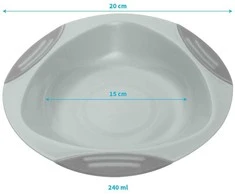 BabyOno lėkštė limpančiu dugnu, 1062/03, pilka