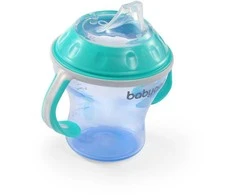 Baby Ono BabyOno neišsiliejantis puodelis minkštu snapeliu NATURAL NURSING, mėlynas, 180 ml, 1456/01