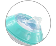 Baby Ono BabyOno neišsiliejantis puodelis minkštu snapeliu NATURAL NURSING, mėlynas, 180 ml, 1456/01